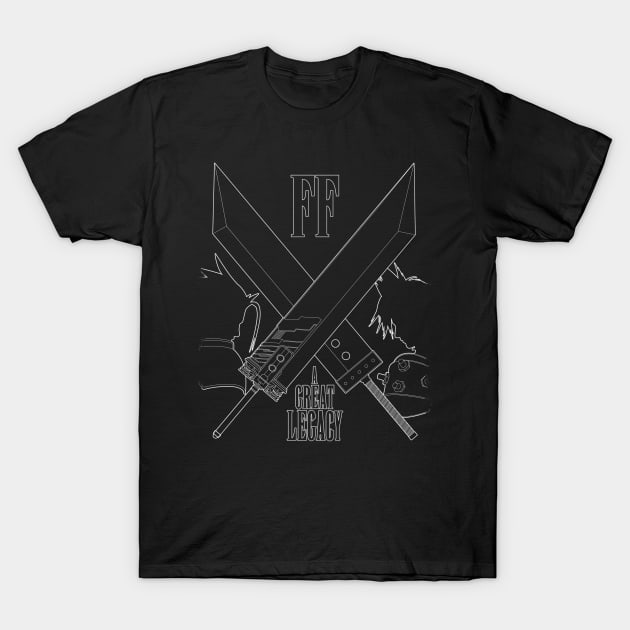 Final Fantasy  - Buster Swords White T-Shirt by Tenshi_no_Dogu